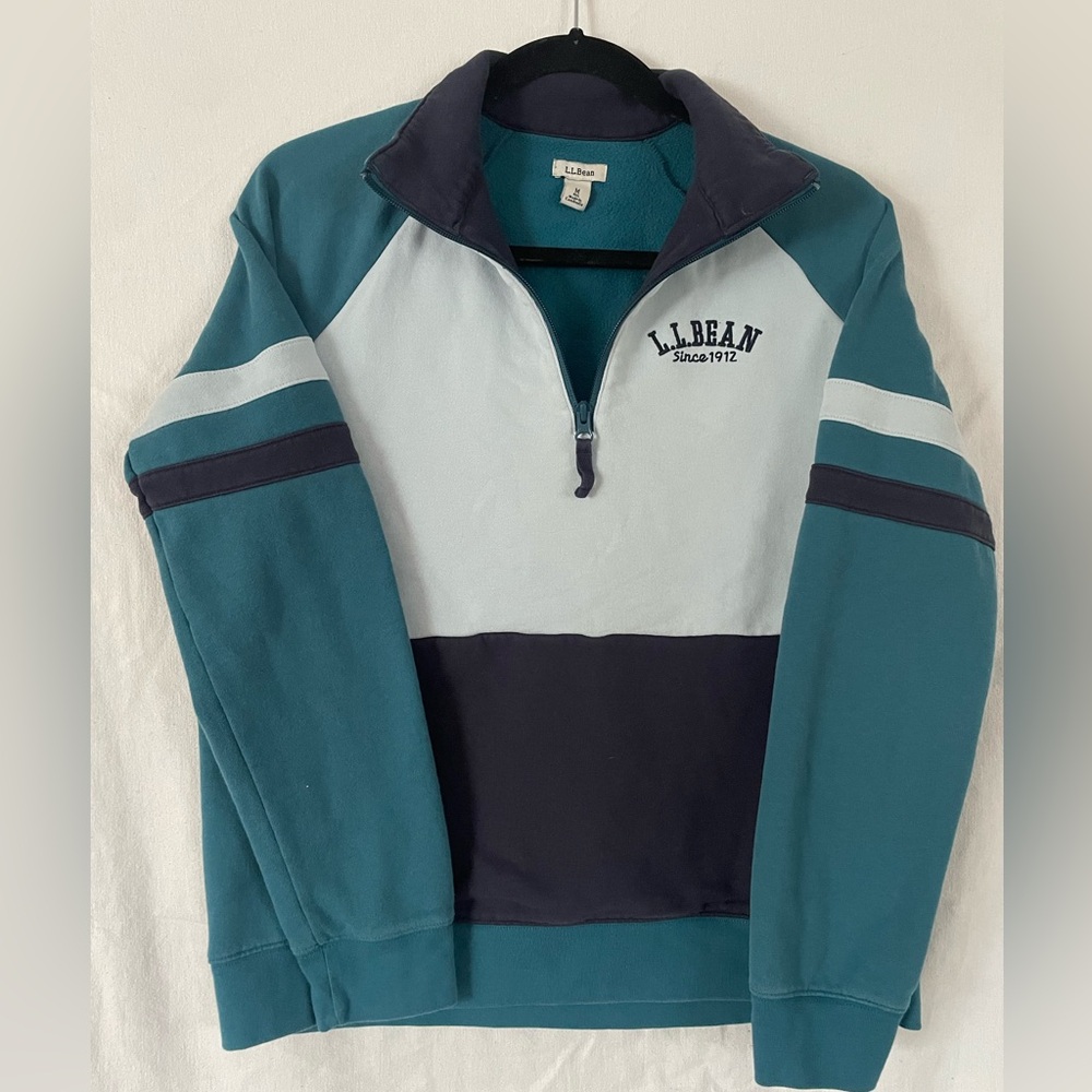 Women's L.L.Bean 1912 Sweatshirt, Quarter-Zip Colorblock, Pull Over jacket